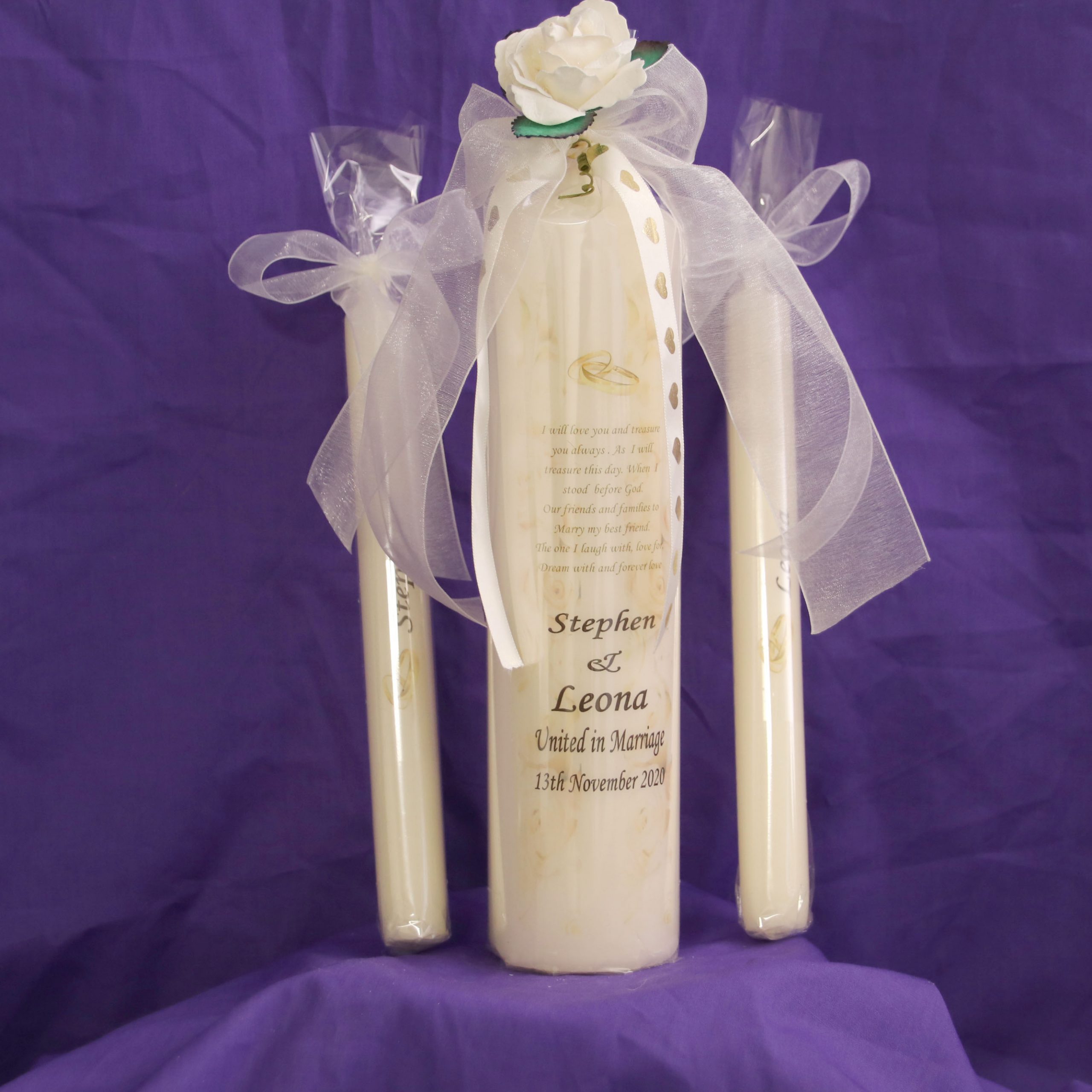 personalised wedding candles